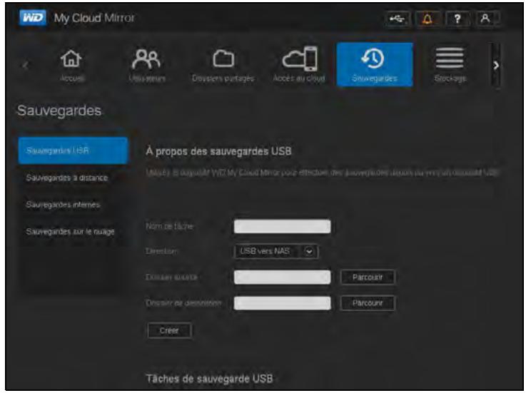 WESTERN DIGITAL MY CLOUD MIRROR 2 - Création d'une sauvegarde USB - 1