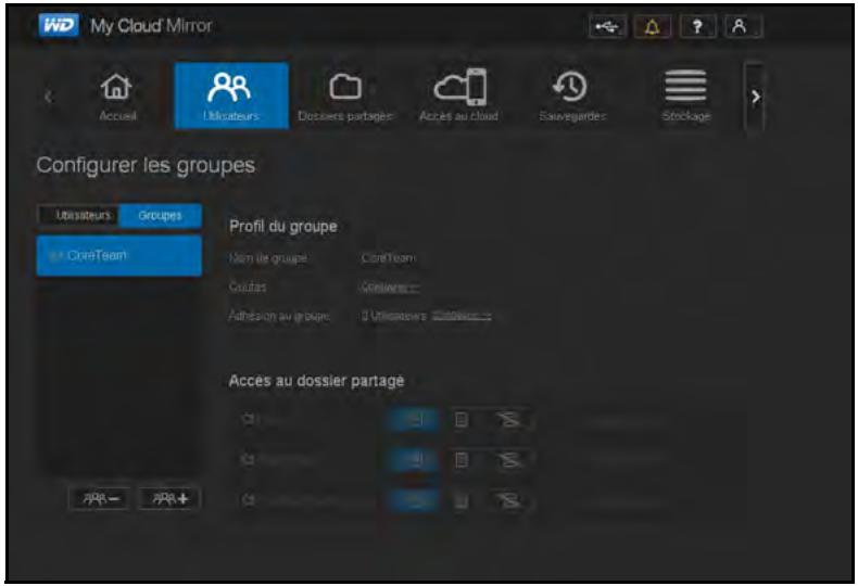 WESTERN DIGITAL MY CLOUD MIRROR 2 - Affichage des groupes - 1