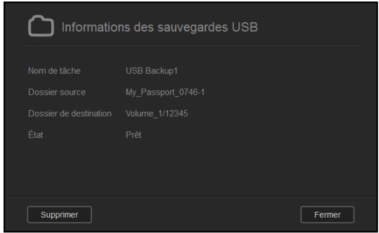 WESTERN DIGITAL MY CLOUD MIRROR 2 - Affichage des détails d'une tâche de sauvegarde USB - 2