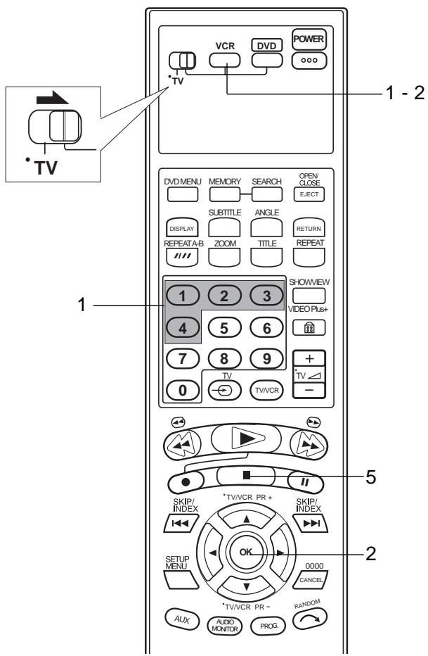 JVC HRXVSEF - Réglage du code a/b/c/d de la télécommande - 1