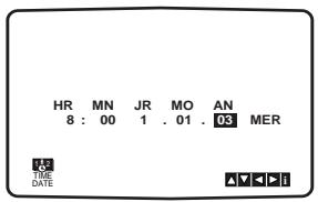 JVC HRXVSEF - Positionner l'horloge manuellement - 3