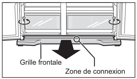 PANASONIC NR-B54X1-WE - Dépose de la grille frontale - 1