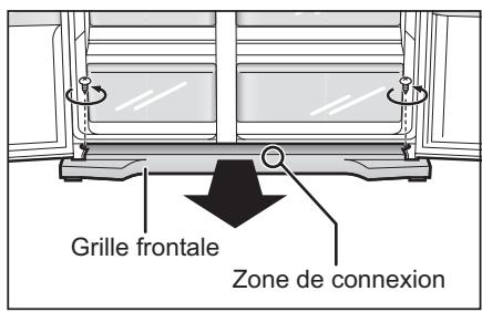 PANASONIC NR-B54X1-WE - Dépose de la grille frontale - 1