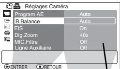 HITACHI DZ-BD 70E - Fonctionnement du menu - 5