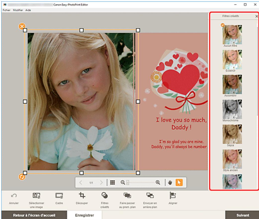 CANON Easy-PhotoPrint Editor - Amélioration des images avec des filtres créatifs (pour les éléments) - 3