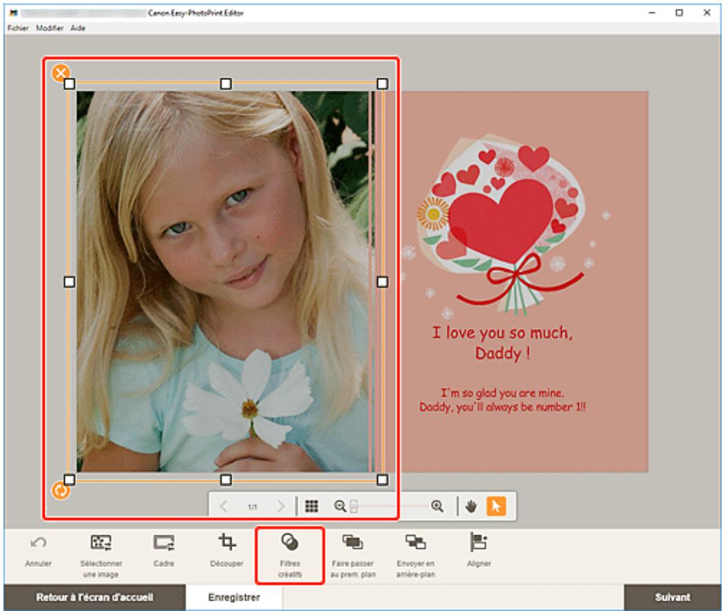 CANON Easy-PhotoPrint Editor - Amélioration des images avec des filtres créatifs (pour les éléments) - 2