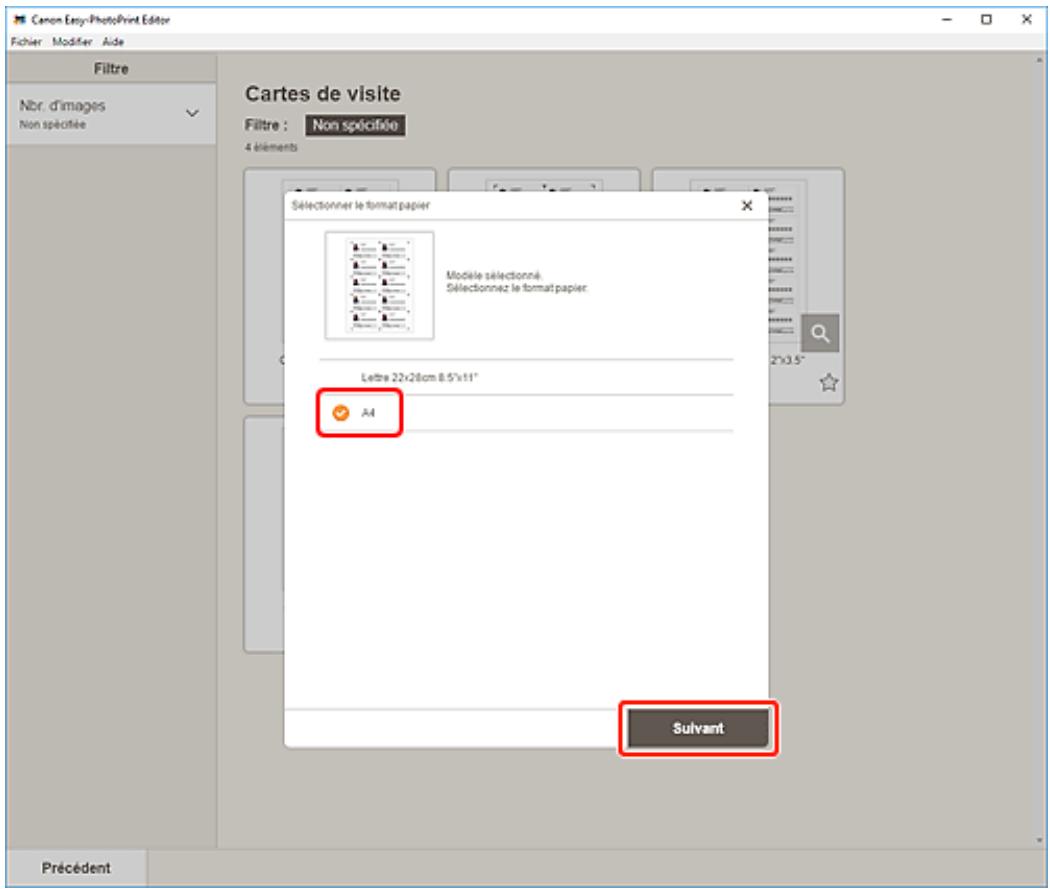 CANON Easy-PhotoPrint Editor - Sélectionnez le modèle que vous souhaitez utiliser. - 2