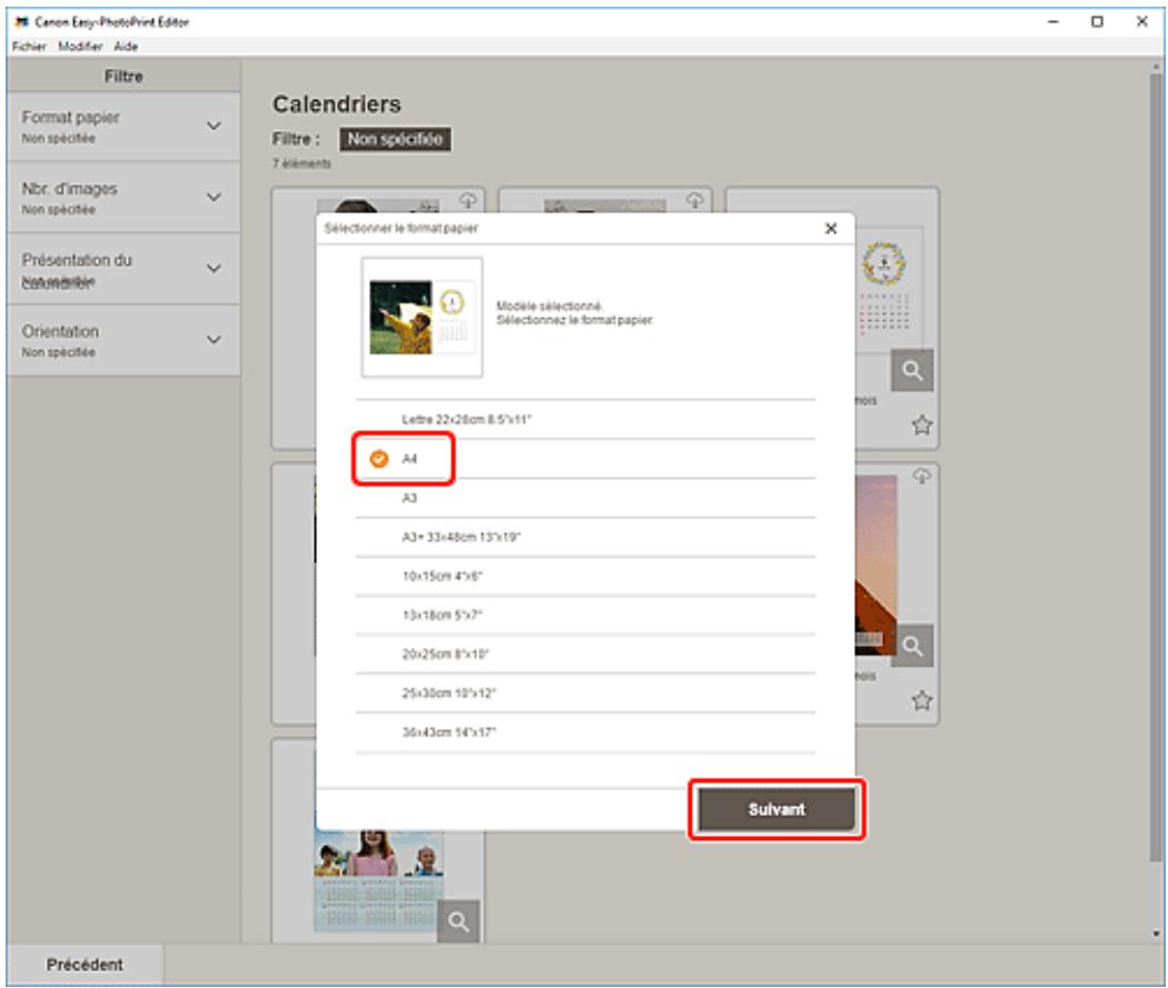 CANON Easy-PhotoPrint Editor - Sélectionnez le modèle que vous souhaitez utiliser. - 2