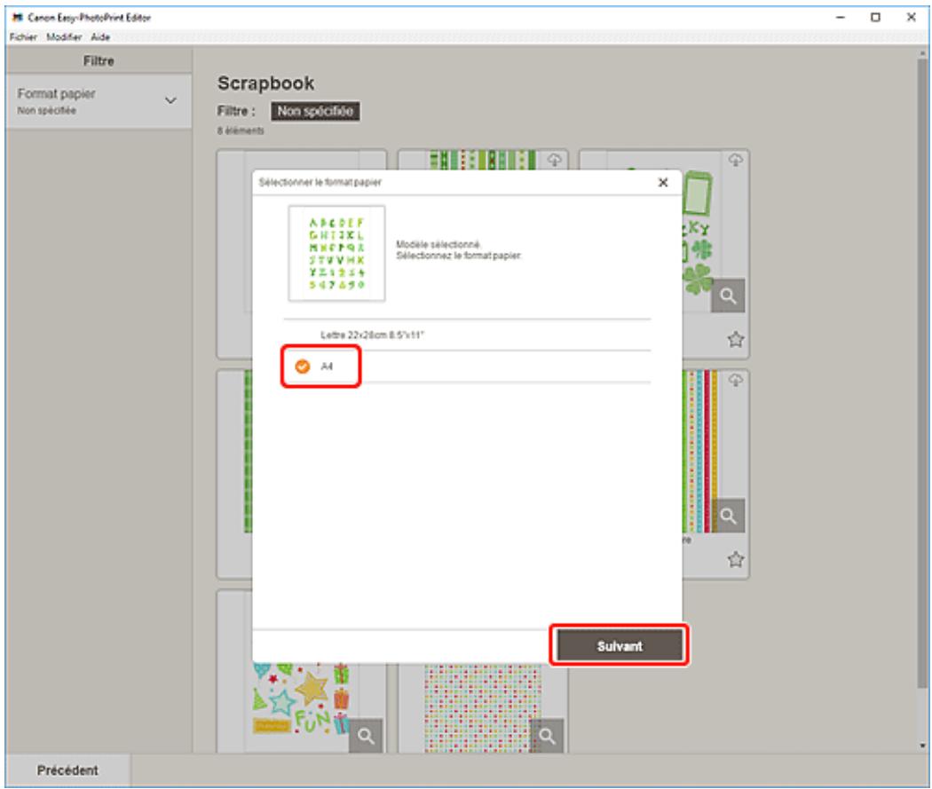 CANON Easy-PhotoPrint Editor - Sélectionnez le modèle que vous souhaitez utiliser. - 2