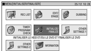 SHARP DVHR350F - Opérations de base pour INITIALISER/FINALISER - 1