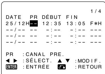 SHARP DVHR350F - Appuyez sur▼, puis utilisez «/» pour sélectionner “1 fois”, “HEBDO” ou “QUOT - 1
