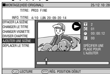 SHARP DVHR350F - Appuyez sur △ / ▽ / ◁ pour sélectionner le titre (chapitre) à monter, puis appuyez sur set/enter. - 2