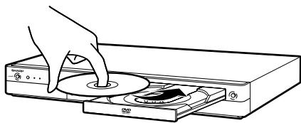 SHARP DVHR350F - Chargez un disque sur le plateau. - 1