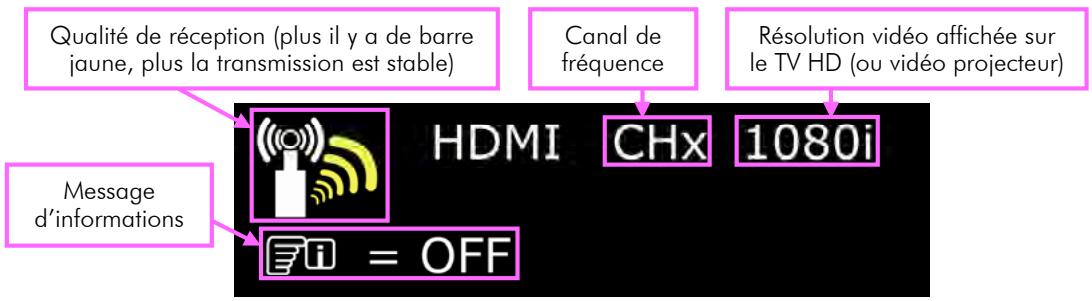 C6V BOITV FREELINE HD - Description du bandeau d'information OSD : - 1