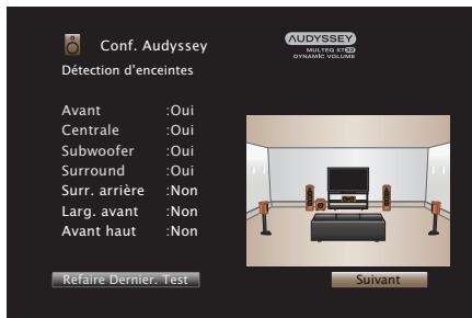 MARANTZ SR6010/N1SG - Lorsque l'enceinte détectée est affichée, sélectionnez "suivant" puis appuyez sur ENTER. - 1