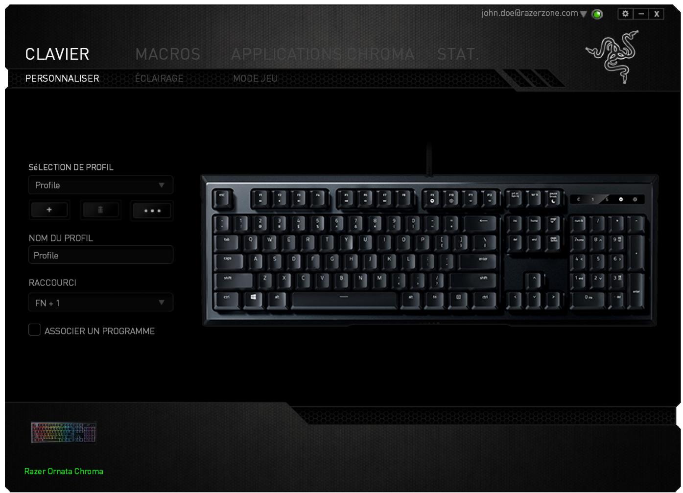 RAZER NC - Onglet Personaliser - 1