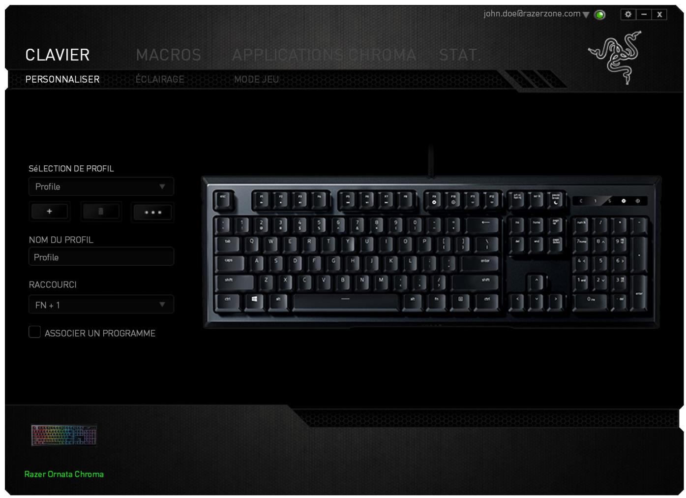 RAZER NC - ONGLET CLAVIER - 1