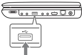 SONY BDP-SX1 - Connectez le périphérique USB à la prise USB du lecteur. - 1