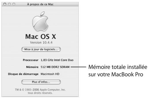 APPLE MBP RET CTO/1T0-SSD - Pour vérifier la mémoire de votre ordinateur : - 1