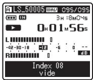 OLYMPUS LS-5 - Effacement d'une marque index ou d'une marque temp: - 2