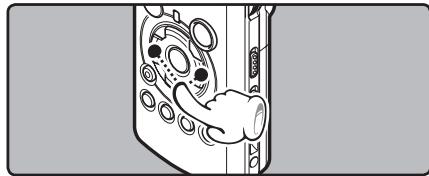 OLYMPUS LS-5 - Quand l'enregistreur est en mode de lecture, appuyez et maintenez enfoncée la touche - 1