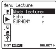 OLYMPUS LS-5 - Appuyez sur la touche ou  pour vous déplacez jusqu'à l'onglet qui contient l'élément que vous souhaitez régler. - 2