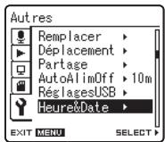 OLYMPUS LS-5 - Appuyez sur la touche ou  pour désirer [heure&amp;date] - 1