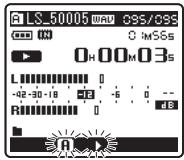 OLYMPUS LS-5 - Appuyez sur la touche a-b REPEAT à l'endroit où vous pouvez commencer le segment de lecture à répétition. - 1