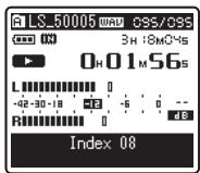 OLYMPUS LS-5 - Effacement d'une marque index ou d'une marque temp: - 1