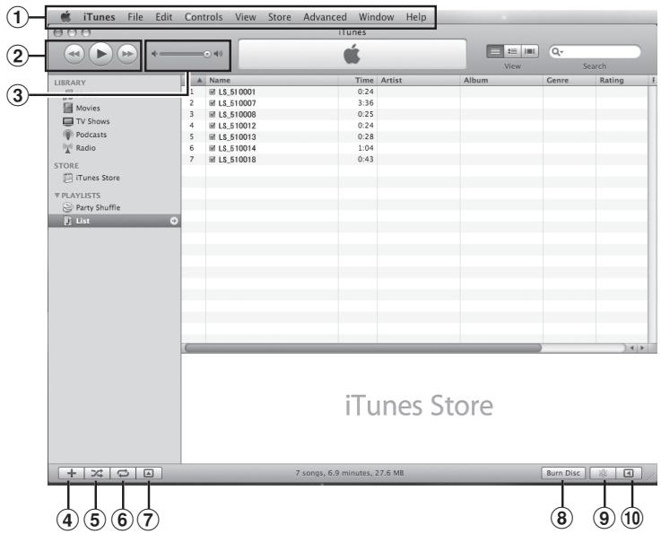 OLYMPUS LS-5 - Noms des fenêtres - 1