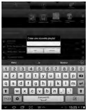 Creat une nouvelle playlist 1 2 3 4 5 6 7 8 9 0 a z e r t y u i o p q s d f g h j k l m ↑ w x c v b n , ? 7123 Format#: 15:25