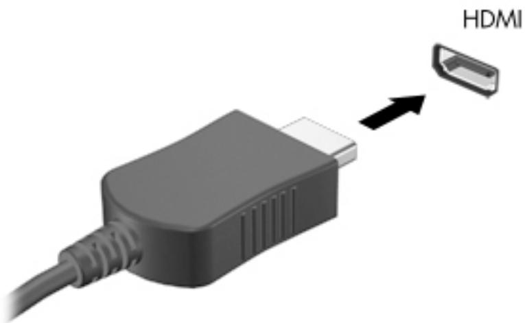 HP 27-B101NF - Connexion de péripériques video à l'aide d'un cable HDMI (certains produits uniquement) - 2