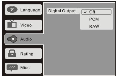 SCOTT DPXI-860D - Configuration du menu audio - 1