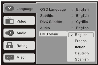 SCOTT DPXI-860D - Menu DVD - 1