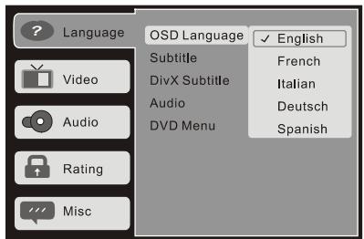 SCOTT DPXI-860D - Configuration du menu des langues - 1