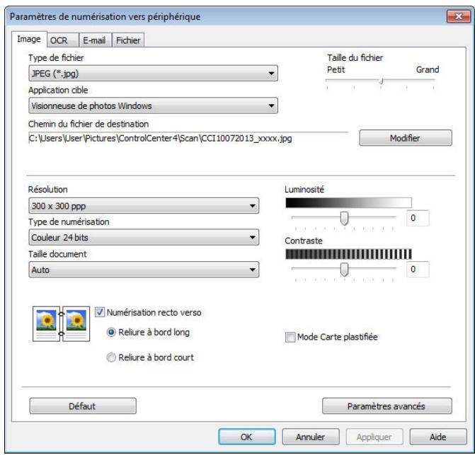 BROTHER ADS1600W - Modification des paramètres de numérisation vers ordinateur (Windows®) - 2