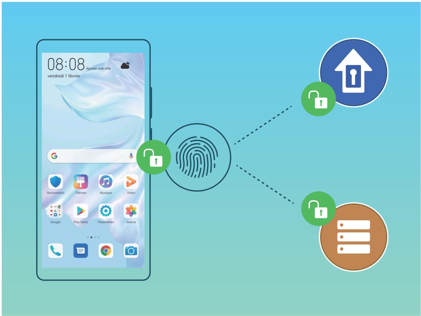 HUAWEI P30 - Reconnaissance d'empreinte digitale : bénéficiez d'une navigation plus rapide et d'une sécurité renforcée - 1