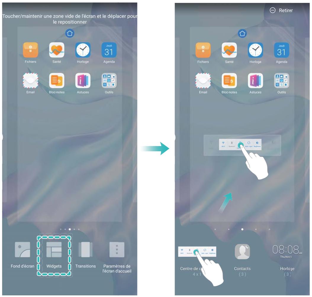 HUAWEI P30 - Gérer les widgets de votre écran d'accueil - 1