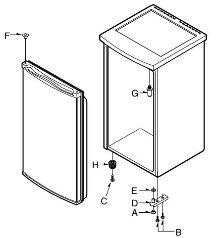 LG-GOLDSTAR GR-151SS - Changement du COTE d'ouverture de la porte(option) - 1