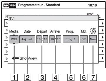 SONY RDR-VX410 - Réglage manuel du programmeur (standard) - 3