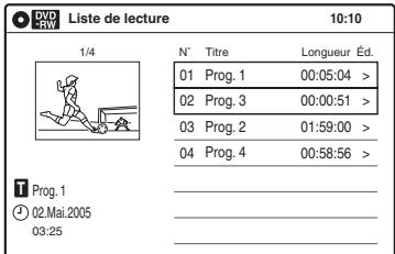 SONY RDR-VX410 - Sélectionnez « comb. titres », puis appuyez sur ENTER. - 1