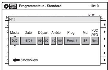 SONY RDR-VX410 - Enregistrement de programmes télévisés avec le système showview - 3