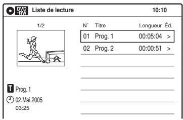 SONY RDR-VX410 - Montage d'une liste de lecture - 4