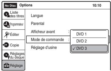 SONY RDR-VX410 - Sélectionnez « mode de commande », puis appuyez sur ENTER. - 1