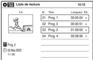 SONY RDR-VX410 - Sélectionnez « comb. titres », puis appuyez sur ENTER. - 2