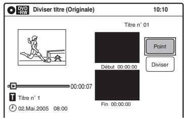 SONY RDR-VX410 - Sélectionnez « diviser titre », puis appuyez sur ENTER. - 1