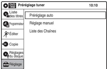 SONY RDR-VX410 - Réglages de réception de l'antenne (préréglage tuner) - 1
