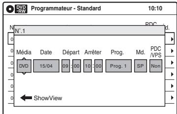 SONY RDR-VX410 - Sélectionnez une des options, puis appuyez sur ENTER. - 1
