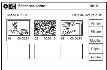 SONY RDR-VX410 - Sélectionnez « édit. scène », puis appuyez sur ENTER. - 1