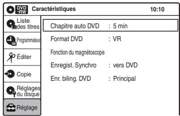 SONY RDR-VX410 - Enregistrement et réglages magnétoscope (caractéristiques) - 1